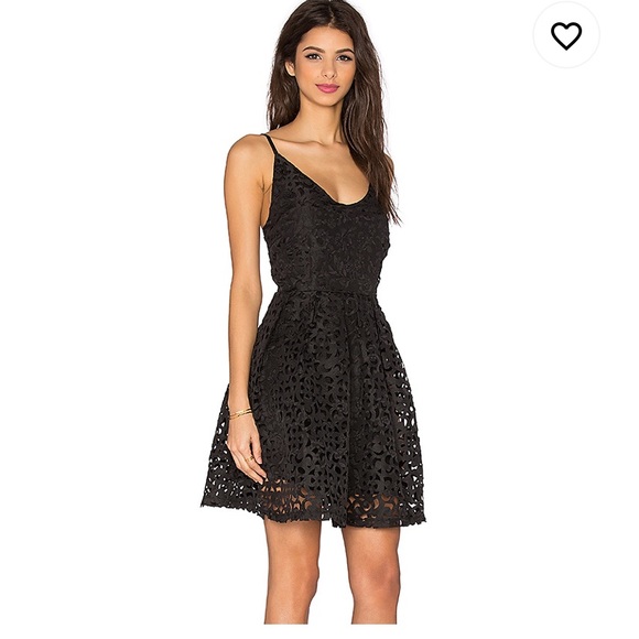 Revolve Lucy Paris Laser Cut Dress in Black - Picture 2 of 11